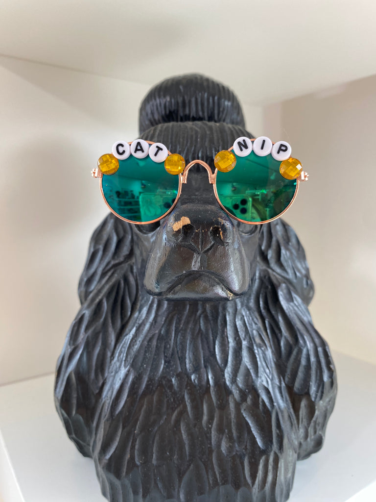 Pet Pawty Sunglasses (sized for cat or small dog). "Cat Nip" - Alligator Eyes Mardi Gras Sunglasses Gifts and Accessories 