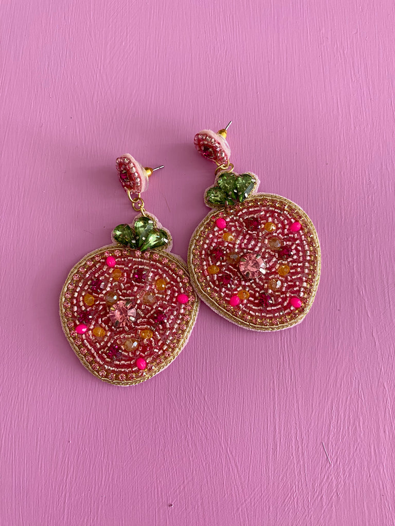 Strawberry bead earrings! - Alligator Eyes Mardi Gras Sunglasses Gifts and Accessories 